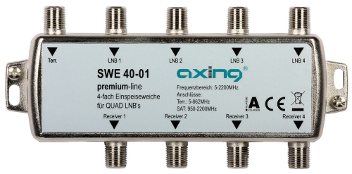 Sumator TV SAT SWE 40-01 QUAD + DVB-T2 Axing