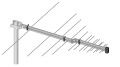 Antena logarytmiczna DVB-T2 Combo zmontowana do odbioru VHF w polaryzacji poziomej