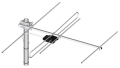 Antena Dipol 4 DVB-T2 5-12 VHF DAB mux-8 w polaryzacji poziomej