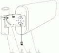 1. Maszt 2. Uchwyt 3. Konektor- Gniazdo N 4. Antena