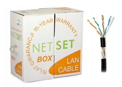 Przewód Netset U / UTP 5e skrętka zewnętrzna PE 305m