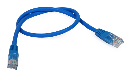 Kabel LAN Patchcord UTP 0.5m kat.5e RJ45 niebieski
