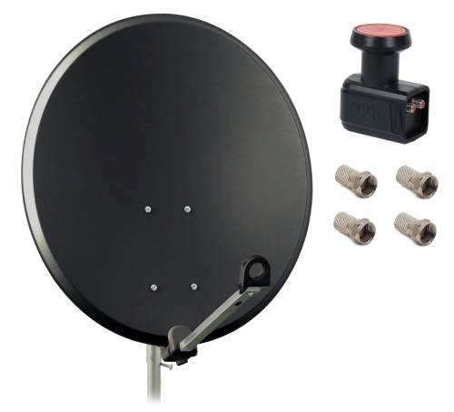 Antena satelitarna 80cm FAMAVAL + Konwerter TWIN + złącza