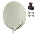 Antena satelitarna 80cm FAMAVAL + Konwerter TWIN + złącza