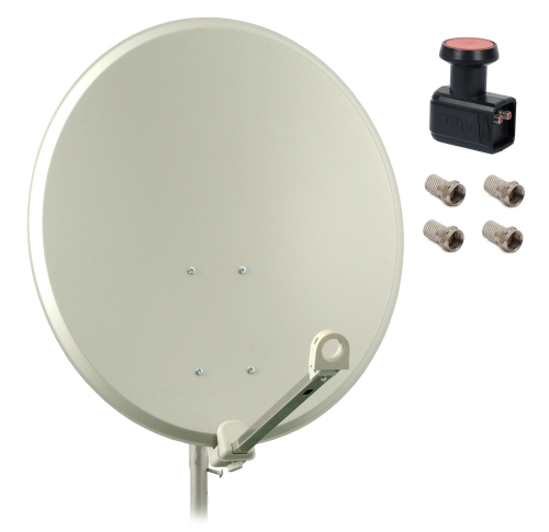 Antena satelitarna 80cm FAMAVAL + Konwerter TWIN + złącza