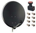 Antena satelitarna 80cm FAMAVAL + Konwerter QUAD+ złącza