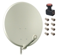Antena satelitarna 80cm FAMAVAL + Konwerter QUAD+ złącza