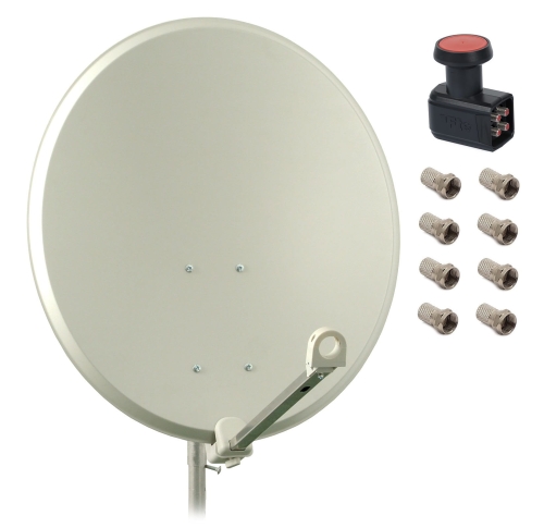 Antena satelitarna 80cm FAMAVAL + Konwerter QUAD+ złącza