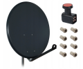 Antena satelitarna 90cm FAMAVAL Konwerter QUAD + złącza