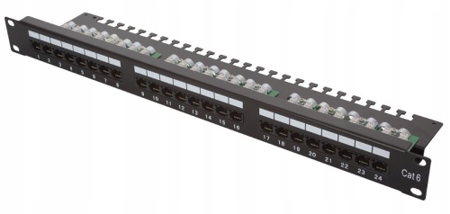 Patch panel UTP 19" 24xRJ45 kat.6 tacka Krone