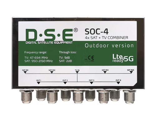 Sumator zewnętrzny TV-SAT SOC-4 QUAD+DVB-T2 4TV DSE