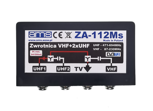 Zwrotnica antenowa ZA-112Ms FM+VHF/UHF/UHF AMS