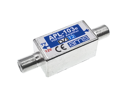 Wzmacniacz antenowy APL-103e 14dB VHF UHF DVB-T2 ekranowany