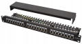 Patch Panel STP 1U 24 porty k5e +uchwyt RJ-45 RACK