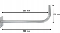 Uchwyt antenowy murowy 70cm WL-700 wymiary
