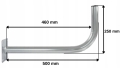 Uchwyt antenowy murowy 50cm WL-500 wymiary