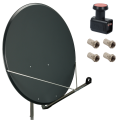 Antena satelitarna 100cm FAMAVAL + Konwerter TWIN +złącza