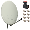 Antena satelitarna 100cm FAMAVAL +Konwerter QUAD + złącza