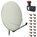 Antena satelitarna 100cm FAMAVAL + Konwerter OCTO +złącza