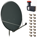 Antena satelitarna 100cm FAMAVAL + Konwerter OCTO +złącza