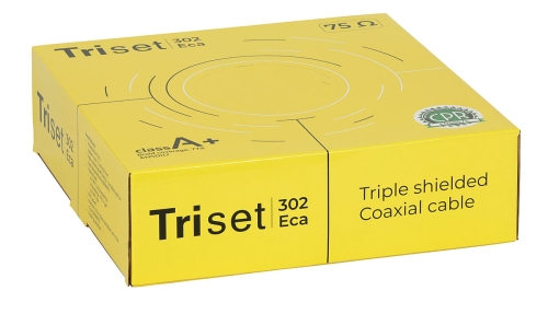 Przewód koncentryczny antenowy 75 Om TRISET 302 Eca CU miedziany A+ 100m
