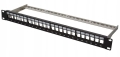 Patch Panel 19" pod keystone 24 porty RJ-45 niewyposażony czarny RACK