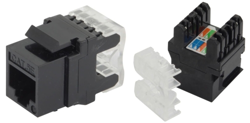 Moduł keystone RJ-45 UTP kategorii 5e Dual IDC czarny narzędziowy