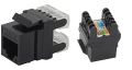 Moduł keystone RJ-45 UTP kategorii 6 Dual IDC czarny narzędziowy