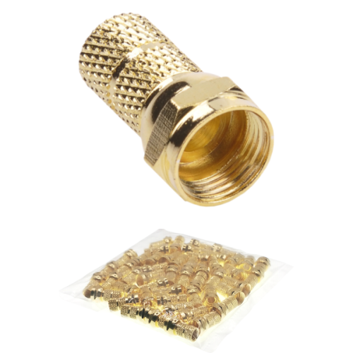 Wtyk F nakręcany złącze 6,8 mm RG-6 Triset CU Gold 100 sztuk