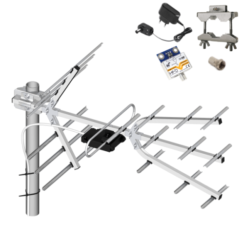 Antena Tri Digit Mini ze wzmacniaczem UHF DVB-T2 Dipol 17/21-48