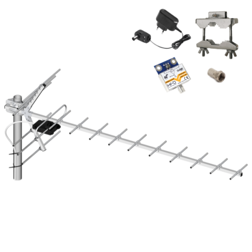 Antena Dipol 19R/21-48 DVB-T2 UHF ze wzmacniaczem