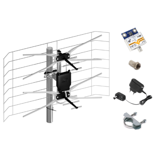 Antena siatkowa ASP-4 DVB-T2 ze wzmacniaczem