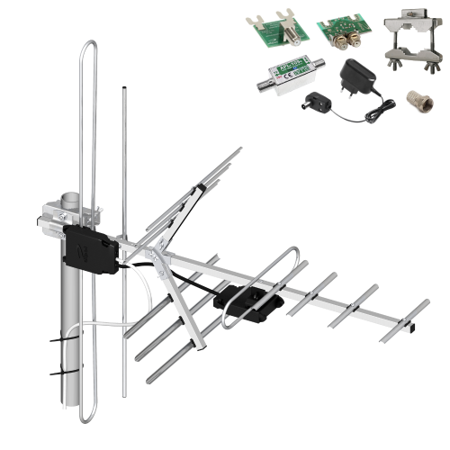 Antena Dipol 15 DVB-T2 Combo ze wzmacniaczem VHF/UHF H/V