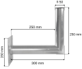 Uchwyt antenowy murowy 30cm WL-300 fi50 wymiary
