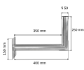 Uchwyt antenowy murowy 40cm WL-400 fi50 wymiary