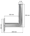 Uchwyt antenowy murowy 20cm TV SAT WL-200 fi50 wymiary