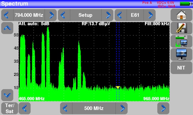 Spektrum - sygnał z anteny po zastosowaniu filtra LTE/5G