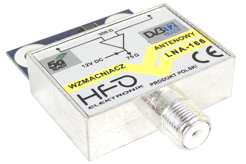 Wzmacniacz antenowy DVB-T2 dopuszkowy LNA-166