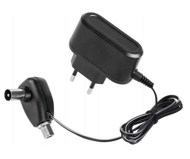 Zasilacz antenowy elektroniczny z separatorem na gniazdo F