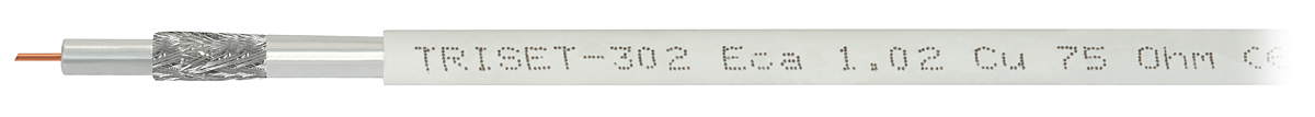 Przewód koncentryczny antenowy 75 Om TRISET 302 Eca CU miedziany A+