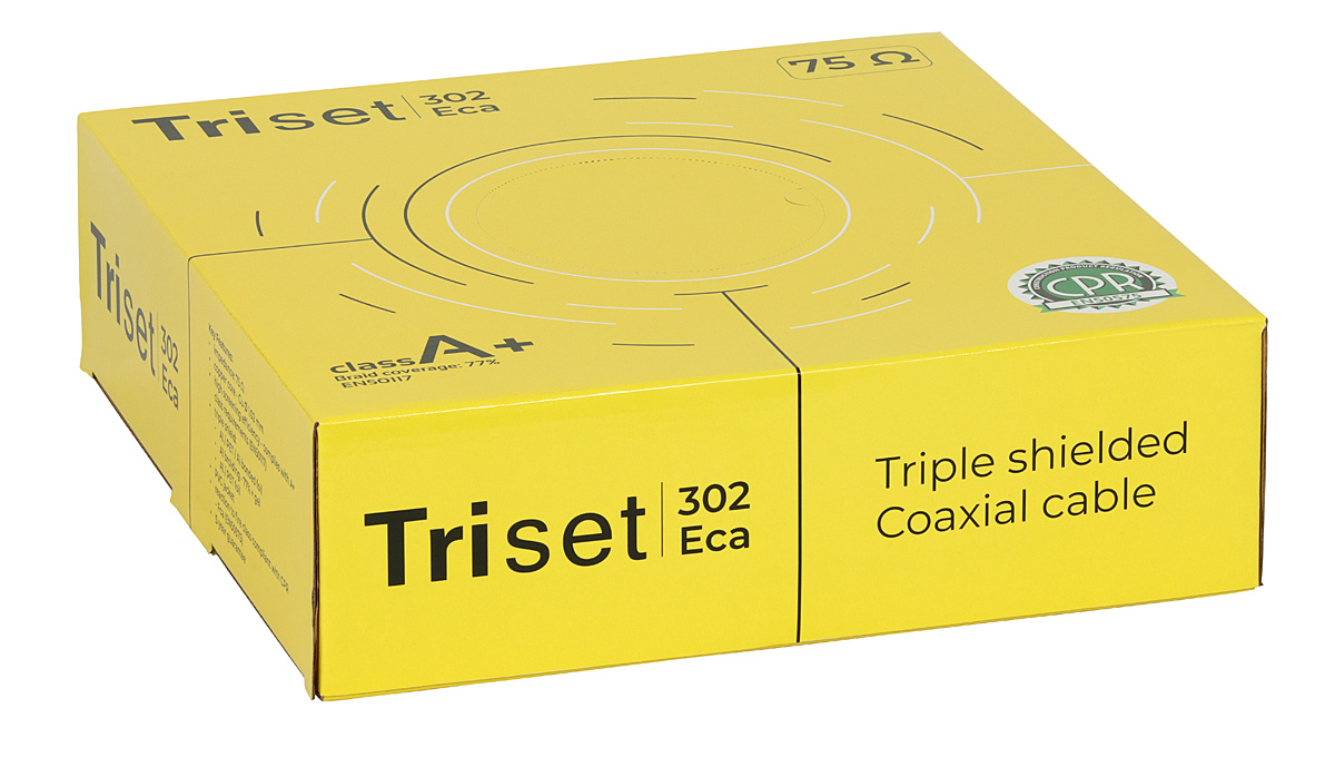Przewód koncentryczny antenowy 75 Om TRISET 302 Eca CU miedziany A+