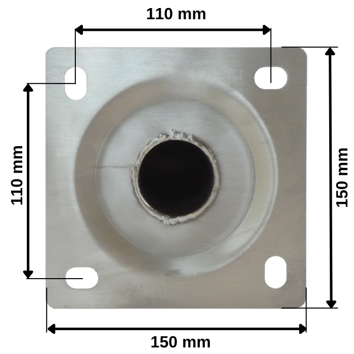 Uchwyt antenowy murowy WL-600 Luxon wymiary podstawy